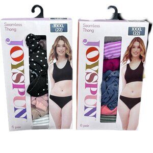 Joyspun Women's Seamless Thong Size XXXL 22 multicolor Set Of 2 Total 12 Thongs